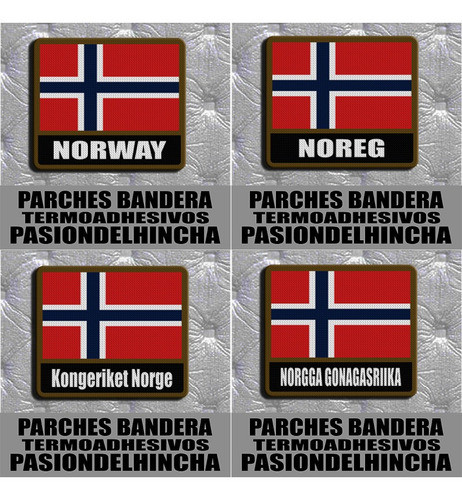 Parche Bandera Con Nombre Noruega 0