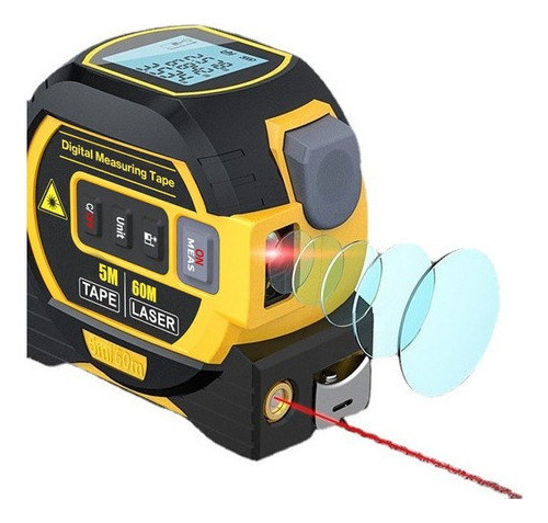 Telêmetro A Laser 3in1 5m Régua De Fita Métrica Display Lcd 0