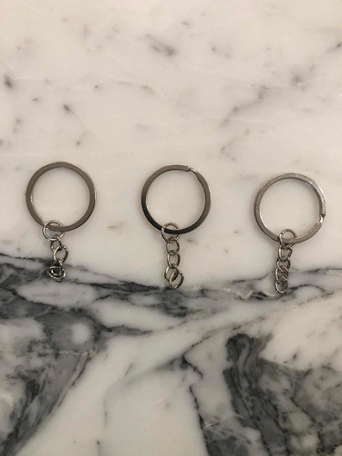 50 Argollas Planas Para Llavero 2,8cm Con Cadena. Excelentes 0