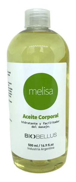 Aceite Para Masajes - Fragancia Melisa - Biobellus 500ml 0