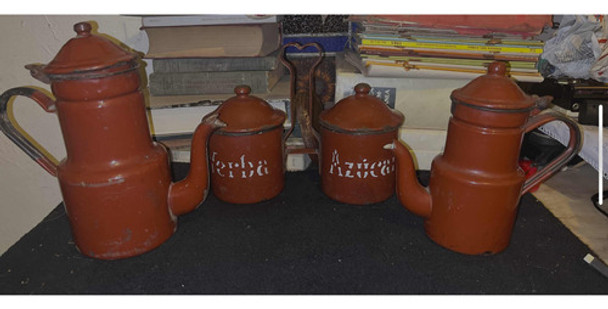 Cafetera Tetera Esmaltados Antiguos Azucarero Cocina 0 Cafetera Tetera Esmaltados Antiguos Azucarero Cocina 0