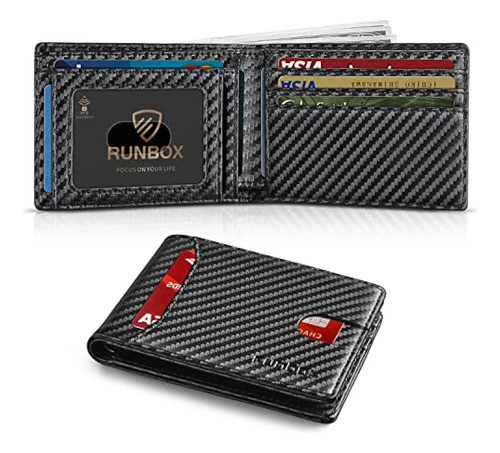 Carteras Plegables De Cuero Runbox Para Hombres Con Bloqueo 0