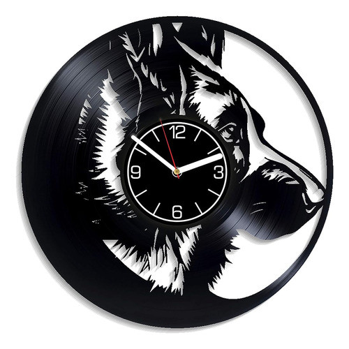 Kovides Pastor Alemán Disco De Vinilo Reloj De Pared Perro A 0