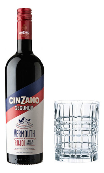 Vermut Cinzano Segundo 750ml + Vaso Labrado - Ayres Cuyanos 0