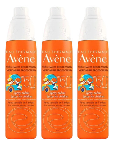 Combo X3 Avene Protector Solar Niños Spray Spf 50+ 200ml 0