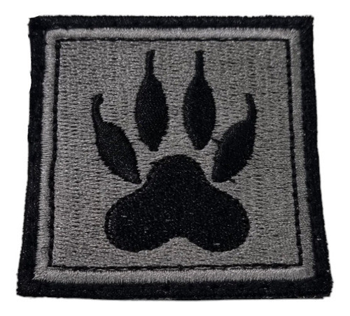 Parche Bordado Huella Perro K9 Gris Y Negro Gorra Abrojo 0