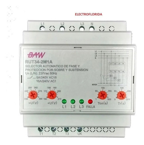 Selector Automático De Fases Baw- Microprocesado-formato Din 0