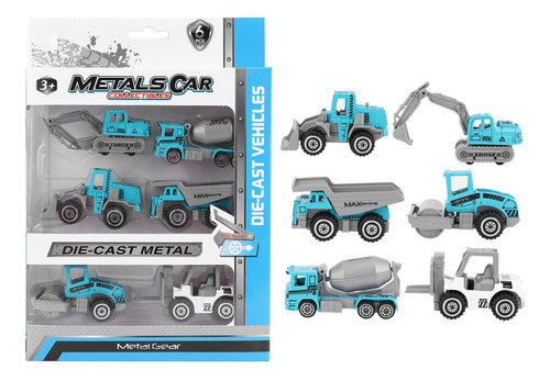 Veículo De Engenharia Modelo 6 Unidades 1:64 Car Alloy Simul 0