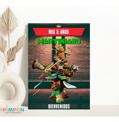 Kit Imprimible Las Tortugas Ninja - Textos Editables 0