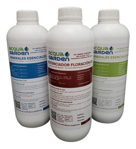 Kit Nutrientes Esenciales + Potenciador Floracion Hidroponia 0
