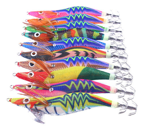 10x Squid Jig Hooks Squid Jig Iscas De Pesca 0