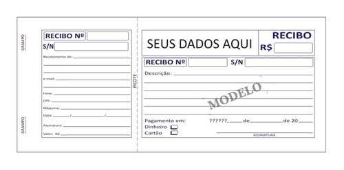 10 Blocos De Recibo Com Canhoto Personalizado 0