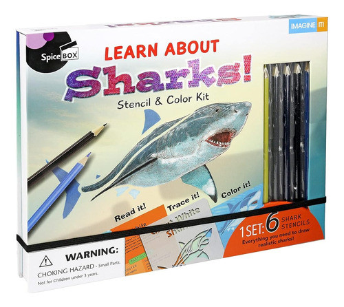 Spicebox Kits De Arte Infantil Imagine It Learn & Draw Shark 0