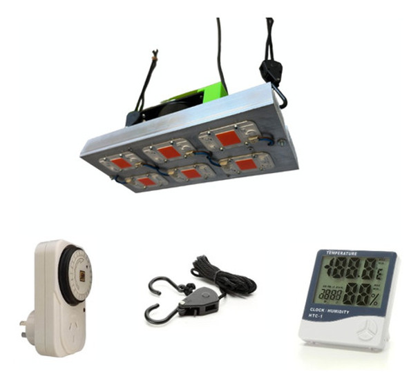 Kit Cultivo Panel Led 300 W Poleas Htc-1 Timer 0