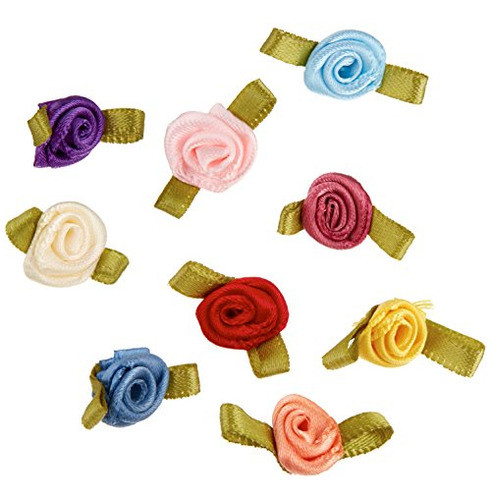 Offray Ribbon Roses-small 40 / Pkg-multi Colors 0