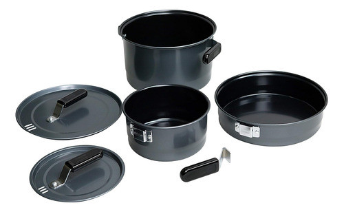 Conjunto De Cocina De Acampada De 6 Piezas, Incluye Sartén Y 0