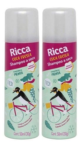 Kit 2 Shampoo A Seco Cuca Fresca Menta Ricca 50ml 0