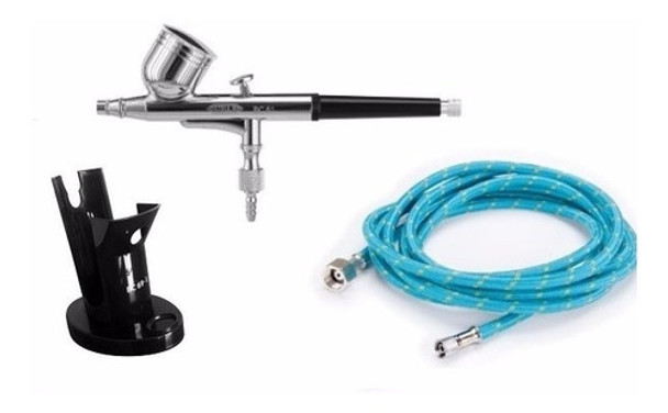 Aerografo Dupla Ação 0,3mm Bc61 + Mangueira Ar 3m + Suporte 0 Aerografo Dupla Ação 0,3mm Bc61 + Mangueira Ar 3m + Suporte 0