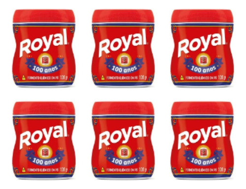 Kit C/6 Fermento Químico Em Pó Royal 100g 0