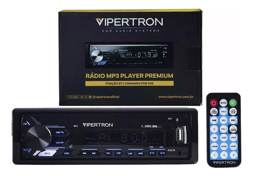 Som Automotivo Rádio Tiger Auto Vipertron Usb Bt 0