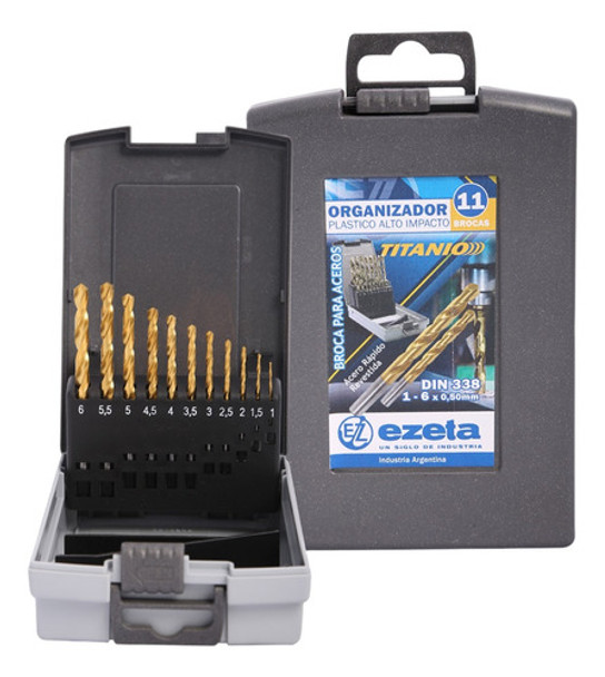 Set Juego Mecha Acero Rapido Titanio 11 Mechas 1-6mm Ezeta 0