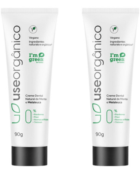 Kit Com 2 Cremes Dentais Naturais E Veganos Sem Flúor De Men 0