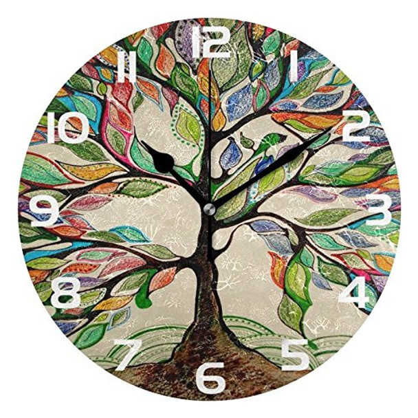 Alaza Vintage Árbol De La Vida Redondo Acrílico Reloj De Par 0