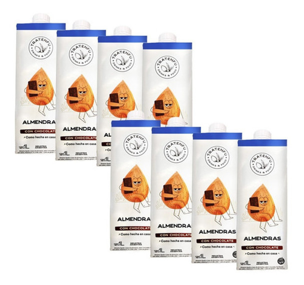 Leche De Almendras Con Chocolate Tratenfú Pack 8 X 1 Lt 0