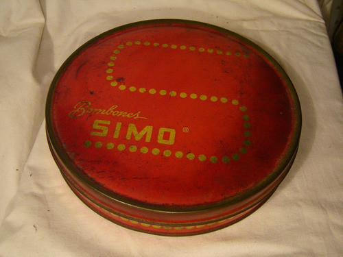 Antigua Lata Litografiada De Bombones Simo Chapa 0