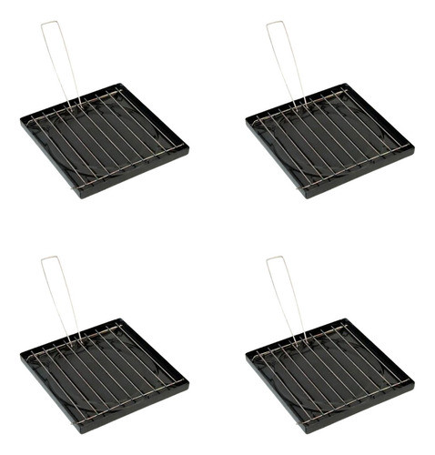 Set X 4 Tostador Enlozado Con Mango Lozafer 0