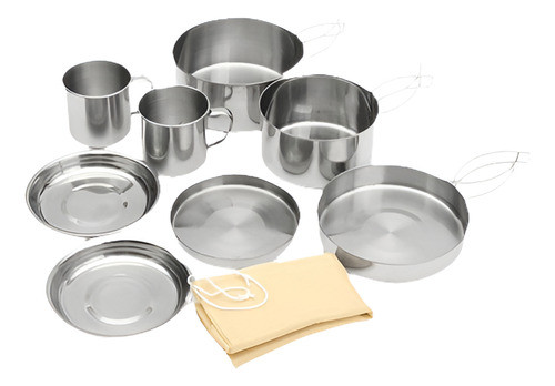 8pcs Picnic Camping Utensilios De Cocina Utensilios Set Olla 0