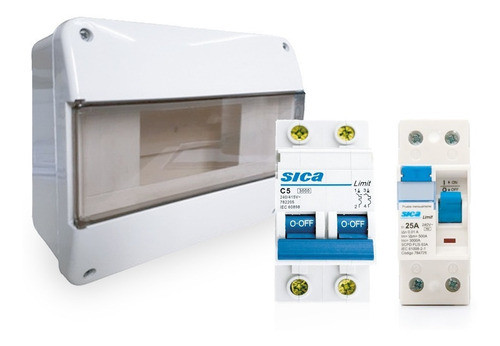 Tablero Electrico +2 Térmicas Sica De 5 A 32 A + Diyuntor 25 0