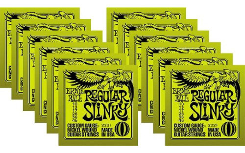 Cuerdas De Guitarra Ernie Ball 2221 Nickel Slinky Lime - 0