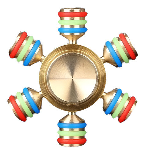 Los E.e.u.u. 6 Lado Fidget Mano Spinner Dedo Latón Juguete E 0