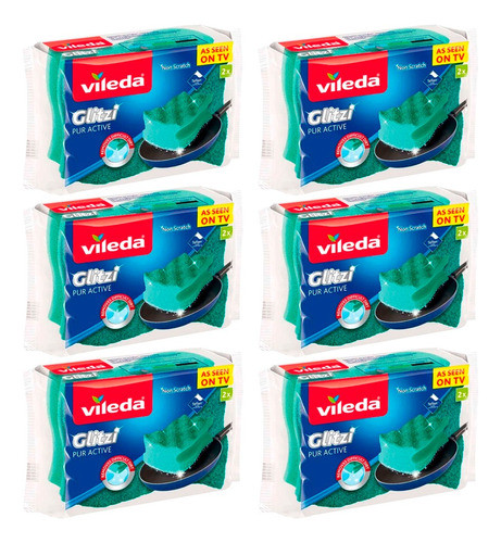 Vileda Kit X6 Ultra Fresh Esponja Limpieza Resistente X2 0
