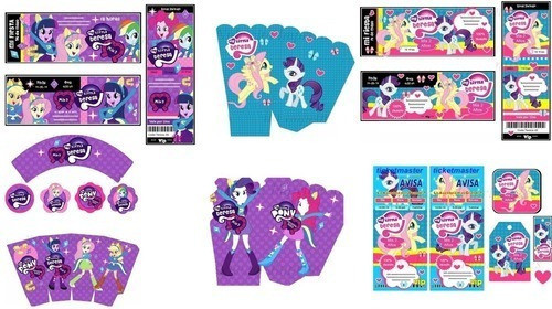 Kit Imprimible My Little Pony Candy Bar Cotillón S 0
