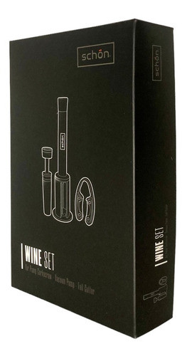 Set De Vino Sacacorcho Inflador + Cortacapsula + Bomba Vacio 0