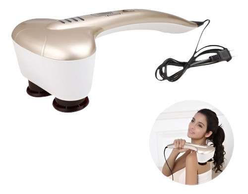 Masajeador De Percusión Eléctrica De Doble Cabeza Mano Cuerp 0