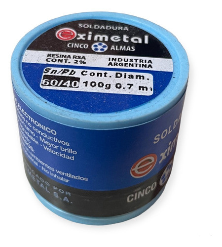 Estaño Eximetal 1mm 60/40 Soldadura Electronica Rollo 100gr 0