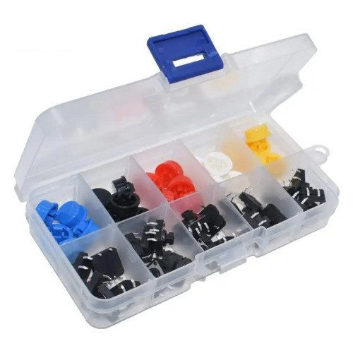 Kit Micro Pulsadores Con Tapa De 5 Colores, 25 Pcs 0