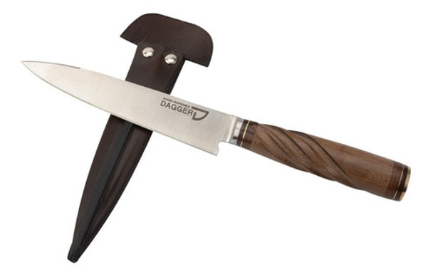 Cuchillo Artesanal Cabo Madera Hoja Acero Inoxidable 16 Cm 0