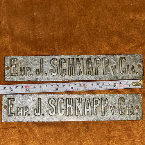 Placas Antiguas Bronce Pavonado. Antigua Empresa Uruguaya 0