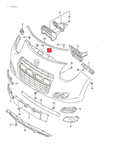 Paragolpe Delantero Negro Liso Suzuki Celerio 2010-15 0
