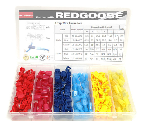Redgoose Juego Surtido De Terminales De Pala De Cable Elctri 0