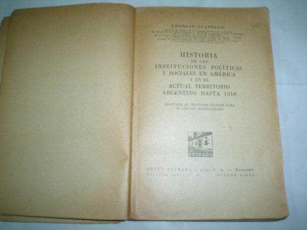 Historia Instituciones Politicas Sociales Hasta 1810 Leoncio 0