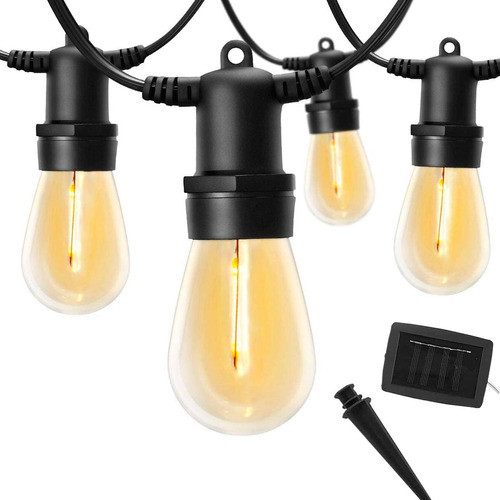 Guirnalda Mini Lampara Bolita Solar 10 Luces Led Calida 5m 0