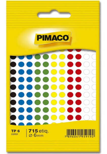 5 Pct. Etiqueta P/ Codificação 6mm Color Pimaco 0