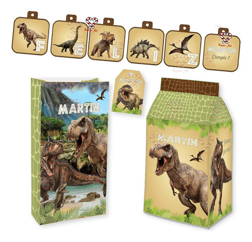 Kit Imprimible Dinosaurios Mod 2 Editable 0