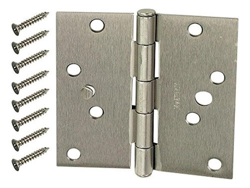 Everbilt 4 Pulgadas Bisagras De Puerta De Seguridad Cuadrada 0