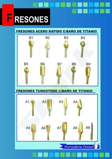 Fresones Tungsteno Baño Titanio Tipo A Estetica Fresas 0